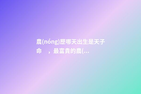 農(nóng)歷哪天出生是天子命，最富貴的農(nóng)歷出生日子